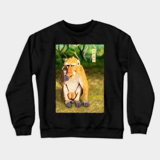 Philippine Macaque - Black Crewneck Sweatshirt